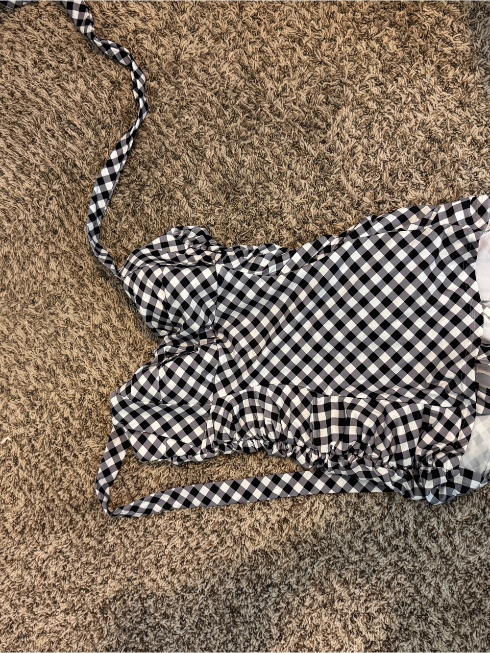 Black and White Gingham vintage style swimsuit